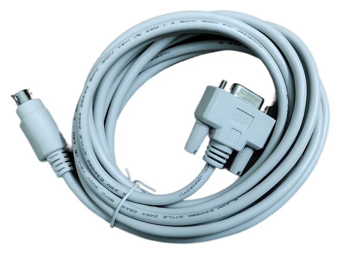 كابل برمجة Delta PLC (أبيض، 3 متر) وكابل USB إلى RS232 تسلسلي (أزرق، 2.5 قدم) لسلسلة DVP PLC - Image 2